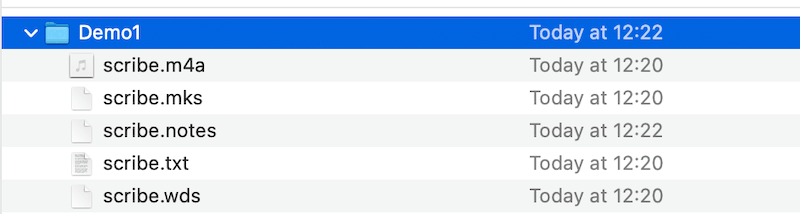 Finder view of Scribe package